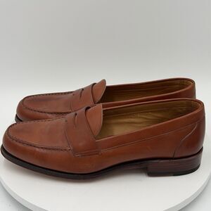 MEERMIN Mallorca Slip On Penny Loafer Brown Leather Sz 8 UK 9 US Goodyear Welted